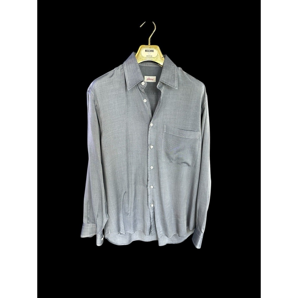 Brioni Shirt Iridescent Woven‎ Button Up Shirt Italy Made Sz Med/L *flaws